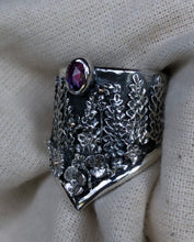 Load image into Gallery viewer, Lupin Wildflower shield ring~ size 8.5