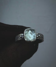 Load image into Gallery viewer, Aquamarine frost ring ~ size 7.25