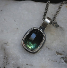 Load image into Gallery viewer, Green + Black Tourmaline Pendant