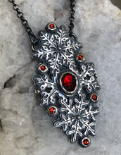 Load image into Gallery viewer, Garnet Snowflake Necklace ~