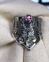 Load image into Gallery viewer, Lupin Wildflower shield ring~ size 8.5
