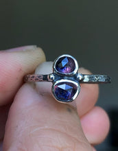 Load image into Gallery viewer, Sapphire double stone stacking ring~ size 7.25-7.5
