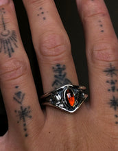 Load image into Gallery viewer, Oak + Tourmaline Shield ring ~ sz 7.5 /7.75