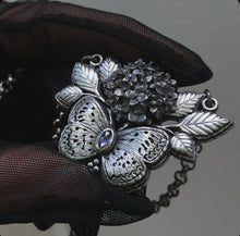 Load image into Gallery viewer, Hydrangea + Sapphire Necklace