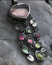 Load image into Gallery viewer, 🪷Mothers day Sale! Cascade Pendant~ Rose Quartz + Tourmaline