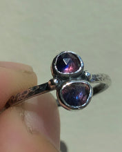 Load image into Gallery viewer, Sapphire double stone stacking ring~ size 7.25-7.5