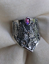 Load image into Gallery viewer, Lupin Wildflower shield ring~ size 8.5