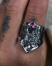 Load image into Gallery viewer, Lupin Wildflower shield ring~ size 8.5