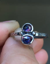 Load image into Gallery viewer, Sapphire double stone stacking ring~ size 7.25-7.5