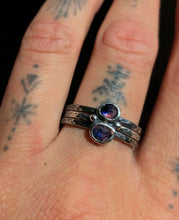 Load image into Gallery viewer, Sapphire double stone stacking ring~ size 7.25-7.5