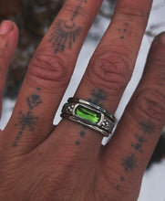 Load image into Gallery viewer, Woodland Tourmaline stacking ring~ size 7.75