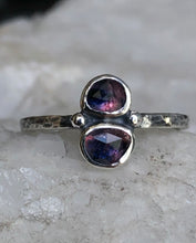 Load image into Gallery viewer, Sapphire double stone stacking ring~ size 7.25-7.5