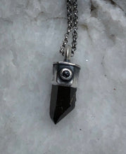 Load image into Gallery viewer, Smokey Quartz + Black Diamond Pendant