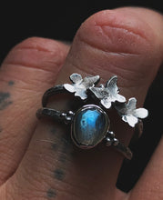 Load image into Gallery viewer, Labradorite Morpho stacking ring set~ sz 7.5