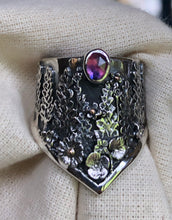 Load image into Gallery viewer, Lupin Wildflower shield ring~ size 8.5