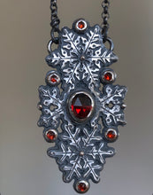 Load image into Gallery viewer, Garnet Snowflake Necklace ~