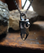 Load image into Gallery viewer, Smokey Quartz + Black Diamond Pendant
