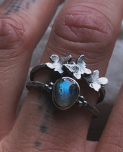 Load image into Gallery viewer, Labradorite Morpho stacking ring set~ sz 7.5