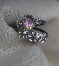 Load image into Gallery viewer, Forget Me Not ring stack ~ Tourmaline size 7