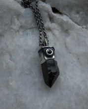 Load image into Gallery viewer, Smokey Quartz + Black Diamond Pendant