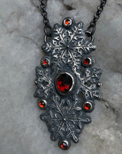 Load image into Gallery viewer, Garnet Snowflake Necklace ~