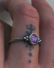 Load image into Gallery viewer, Lilac + Sapphire Stacking Ring Set size 7.25-7.5