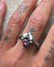 Load image into Gallery viewer, Mini Orchid + Sapphire Stacking ring~ size 7