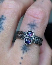 Load image into Gallery viewer, Sapphire double stone stacking ring~ size 7.25-7.5
