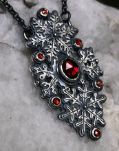 Load image into Gallery viewer, Garnet Snowflake Necklace ~