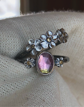 Load image into Gallery viewer, Forget Me Not ring stack ~ Tourmaline size 7