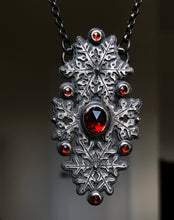Load image into Gallery viewer, Garnet Snowflake Necklace ~
