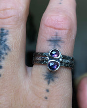 Load image into Gallery viewer, Sapphire double stone stacking ring~ size 7.25-7.5