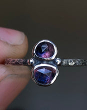 Load image into Gallery viewer, Sapphire double stone stacking ring~ size 7.25-7.5