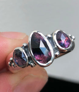 Sapphire Triple stone ring~ sz 7.25