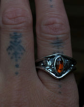 Load image into Gallery viewer, Oak + Tourmaline Shield ring ~ sz 7.5 /7.75