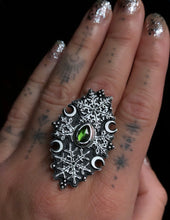 Load image into Gallery viewer, 🌲20% off with code BF20 ~ Tourmaline Snowflake ring~ Size 7
