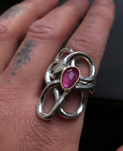 Load image into Gallery viewer, Sapphire Serpent 18kt gold &amp; silver ~ size 7.5