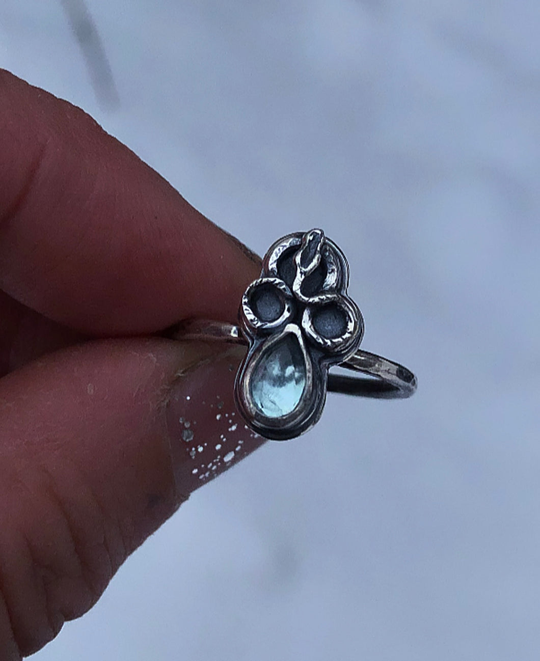 Tourmaline Serpent Stacking Ring ~ Size 7.5