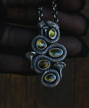 Load image into Gallery viewer, Earthen Green Witch Serpent + Tourmaline