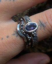 Load image into Gallery viewer, Iolite Cosmic Stack set ~Size 7.25-7.5
