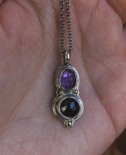 Load image into Gallery viewer, On sale~Amethyst &amp; Onyx Scarab Pendant