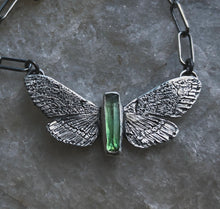 Load image into Gallery viewer, Tourmaline Moth Necklace