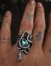 Load image into Gallery viewer, Tourmaline Serpent Ring ~ size 5.5