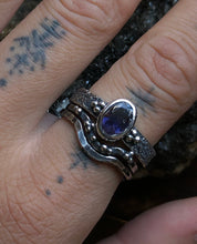 Load image into Gallery viewer, Iolite Cosmic Stack set ~Size 7.25-7.5