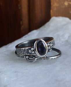 Iolite Cosmic Stack set ~Size 7.25-7.5