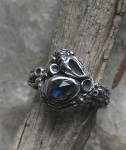 Load image into Gallery viewer, Sapphire Shell Ring~ size 6.75-7