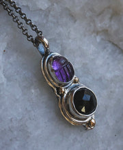 Load image into Gallery viewer, On sale~Amethyst &amp; Onyx Scarab Pendant