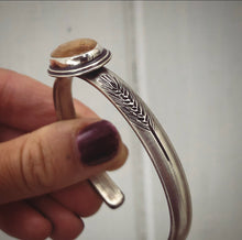 Load image into Gallery viewer, Quartz + Wheat cuff size Small-Medium