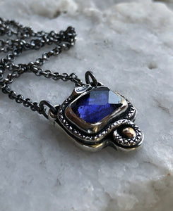 Iolite Snake Pendant
