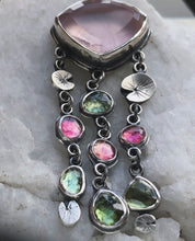 Load image into Gallery viewer, 🪷Mothers day Sale! Cascade Pendant~ Rose Quartz + Tourmaline